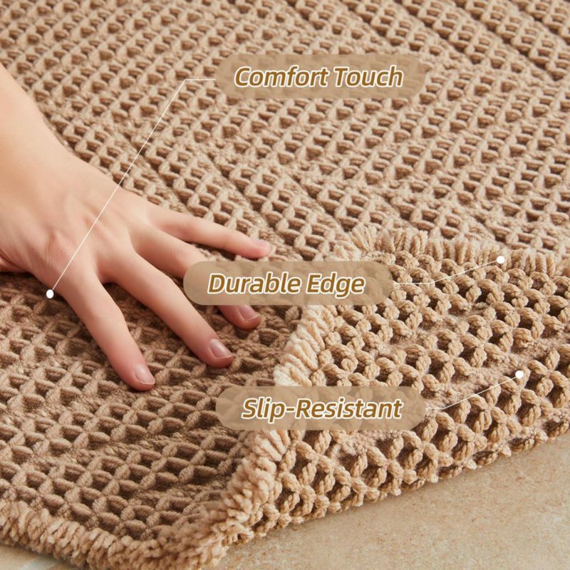 Alfombra Sunfly 61 cm x 183 cm Caqui con diseño de espiga lavable