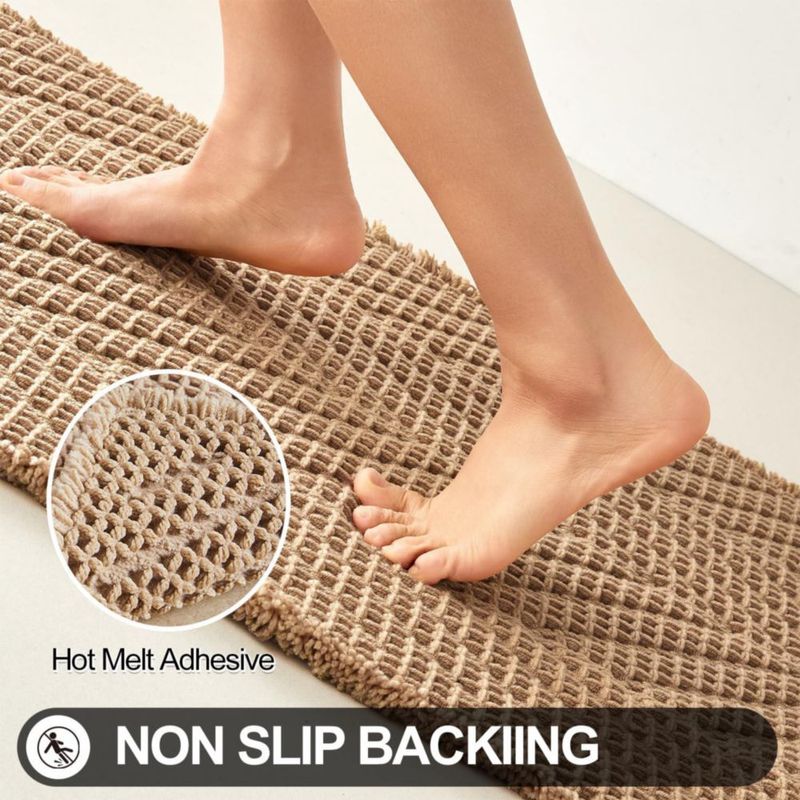 Alfombra Sunfly 61 cm x 183 cm Caqui con diseño de espiga lavable