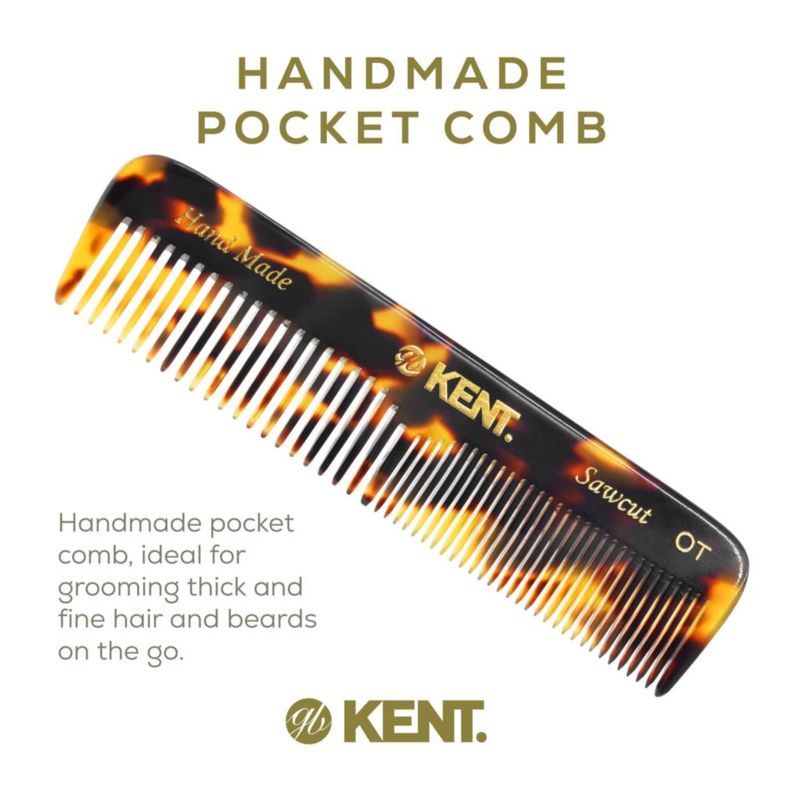 Peine de Cabello KENT 11 cm Dientes Finos/Anchos Hecho a Mano (Inglaterra)
