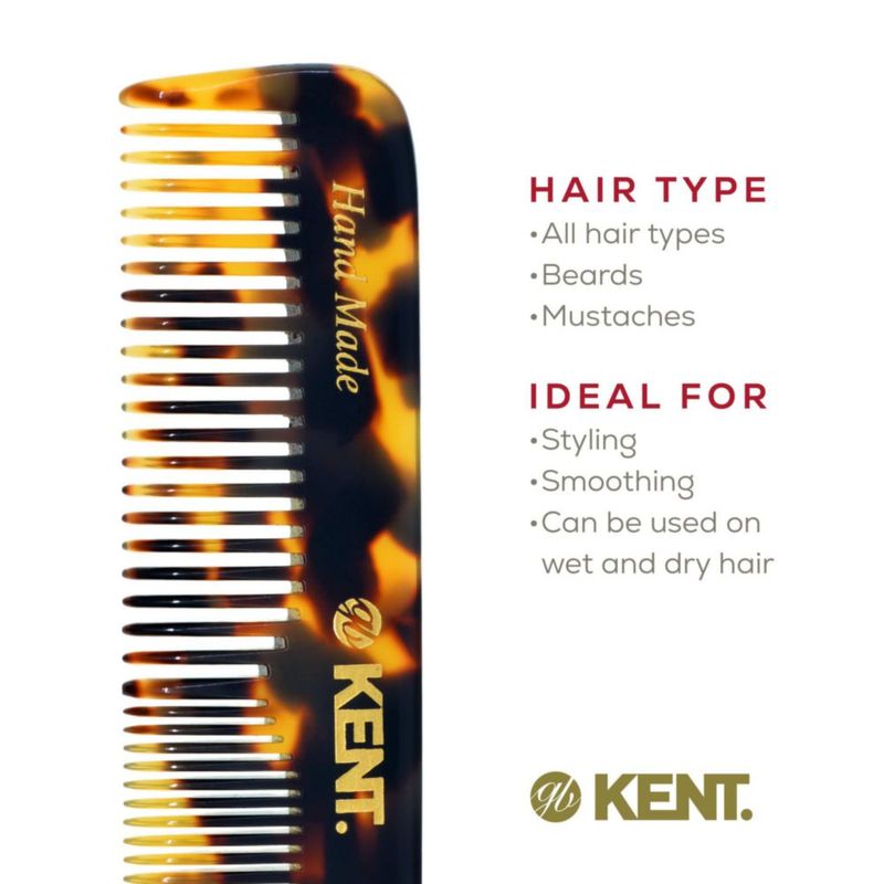 Peine de Cabello KENT 11 cm Dientes Finos/Anchos Hecho a Mano (Inglaterra)