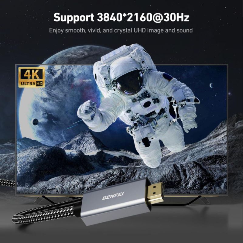 Cable DisplayPort a HDMI BENFEI 3 pies trenzado de nailon
