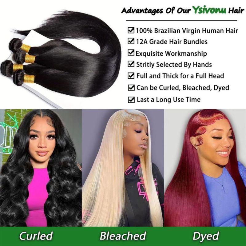 Extensiones de cabello Ysivonu 56-69 cm lisas 4 unidades