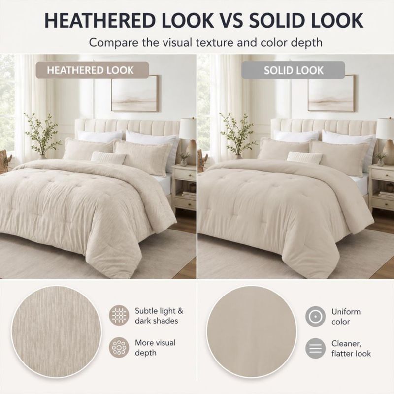 Juego de edredón CozyLux California King Beige de 3 piezas