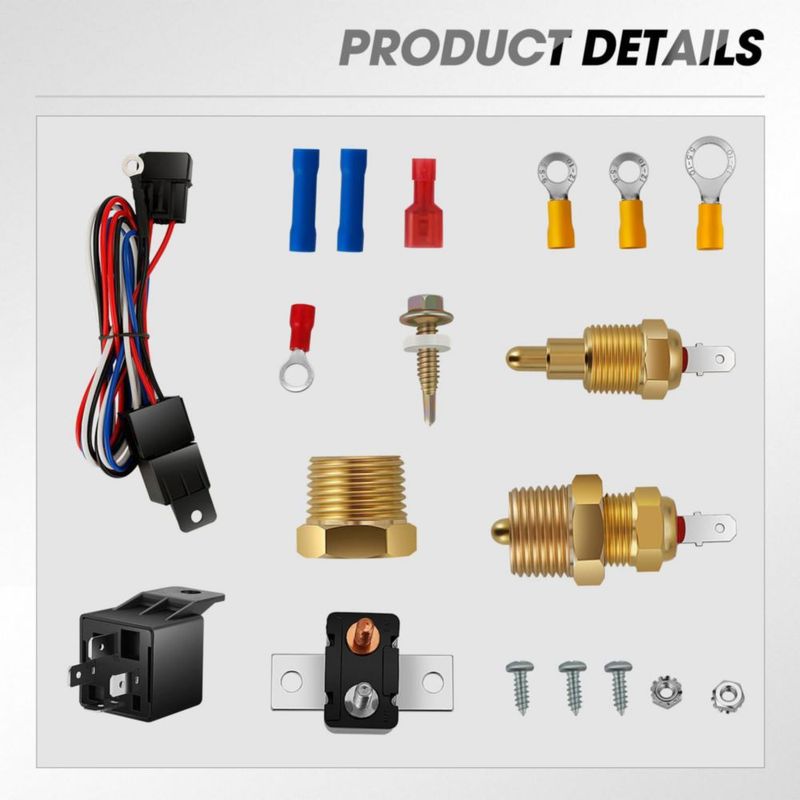 Ventilador de Radiador DNA MOTORING 25 cm Delgado Kit 12 V