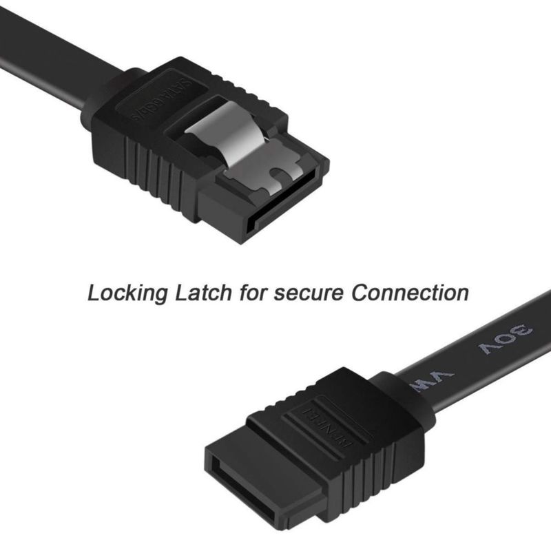 Cable SATA BENFEI 6 Gbps 46 cm con pestillo – Negro