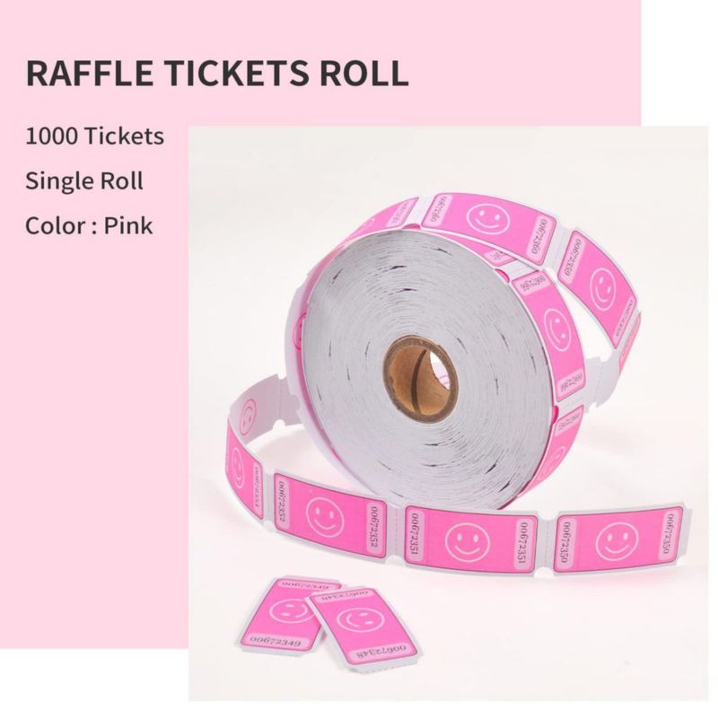 Boletos de rifa LLIKED 25 cm x 5 cm 1000 rosa