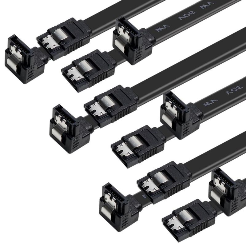 Cable SATA BENFEI 6 Gbps 46 cm ángulo recto de 90° (paquete de 6)