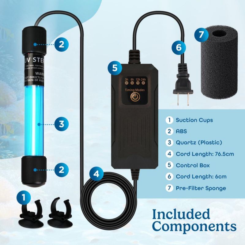 Luz UV Aquatic Eden 11 W 24 cm con Modos de Temporizador
