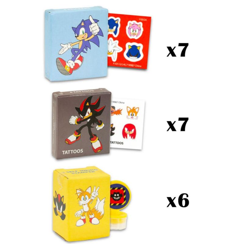 Paquete de 20 recuerdos de fiesta de Sonic The Hedgehog
