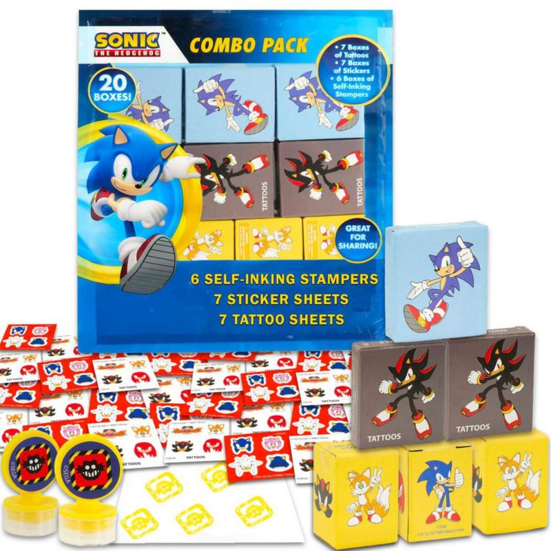 Paquete de 20 recuerdos de fiesta de Sonic The Hedgehog