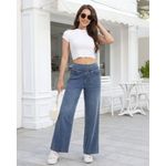 Jeans TONIRY de pierna ancha cintura alta stretch azul 74 cm (29")