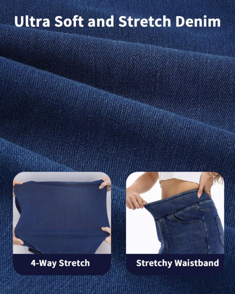Jeans TONIRY de pierna ancha cintura alta stretch azul 74 cm (29")