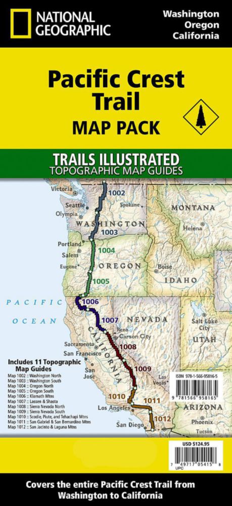 Paquete de Mapas National Geographic del Pacific Crest Trail