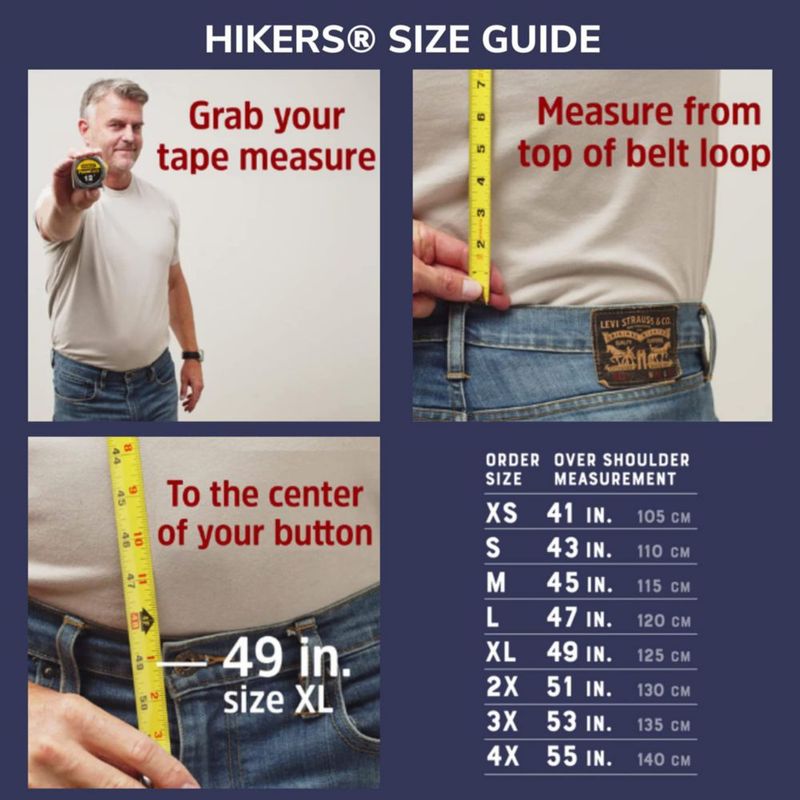 Tirantes HIKERS 130 cm Negro con Presilla de Cinturón de 3 Puntos