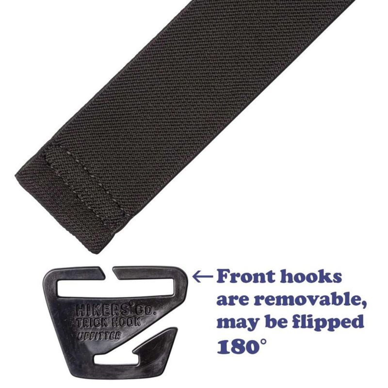 Tirantes HIKERS 130 cm Negro con Presilla de Cinturón de 3 Puntos