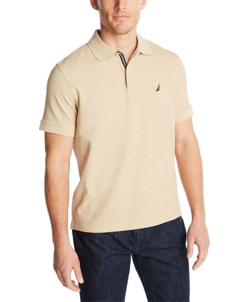 Polo Náutica Hombre Talla Mediana Color Camel Heather