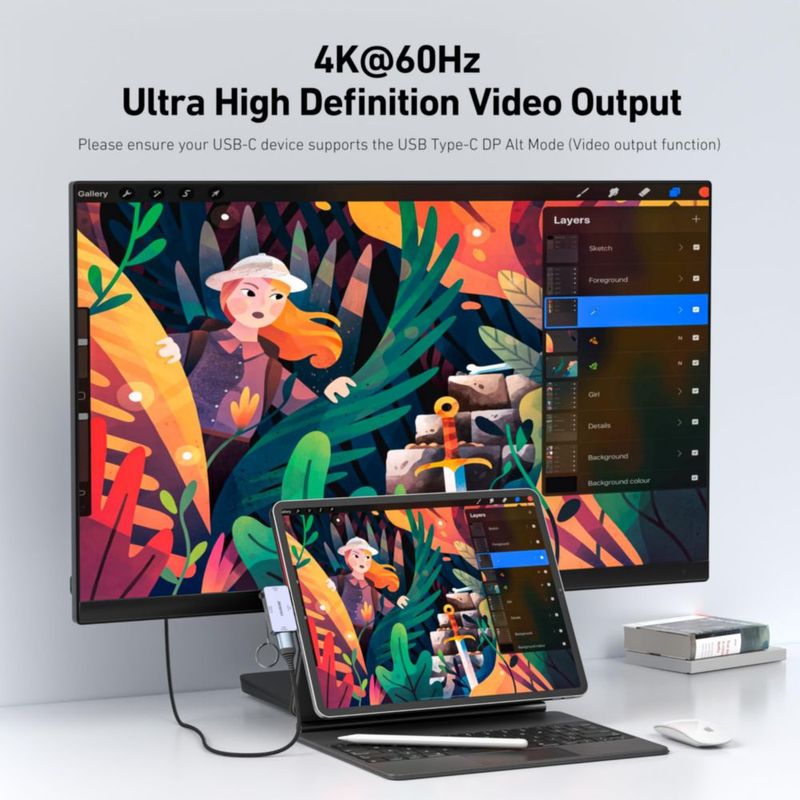 USB‑C a HDMI BENFEI 4K @ 60 Hz 100 W PD 10 Gbps