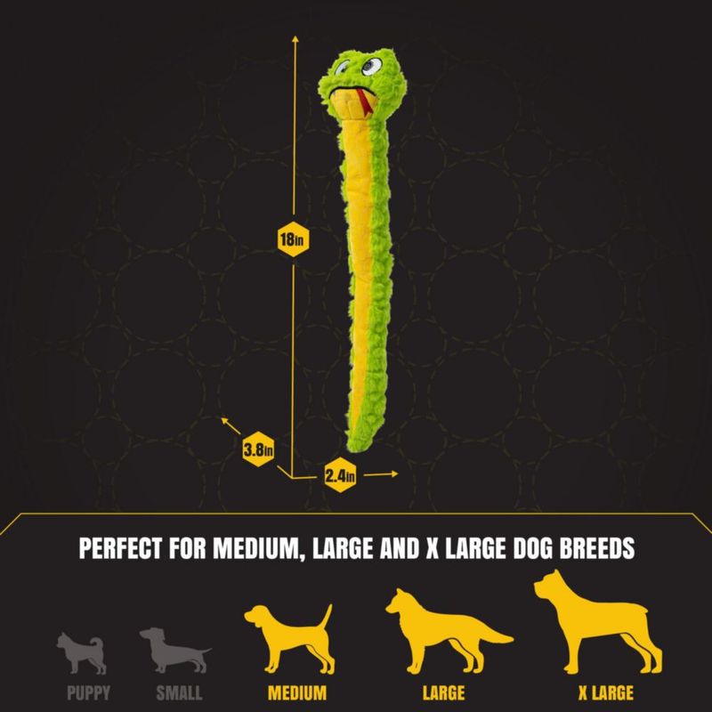 Juguete para Perro Serpiente Deslizante Bite Force - Verde - Con Silbido