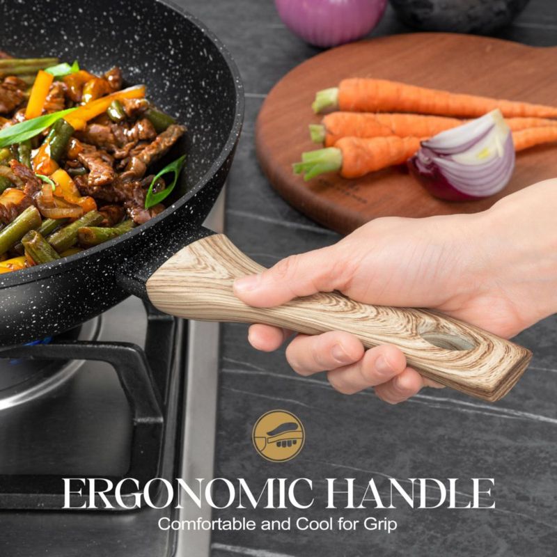 Set de wok MICHELANGELO de 30 cm antiadherente con tapa y cesta