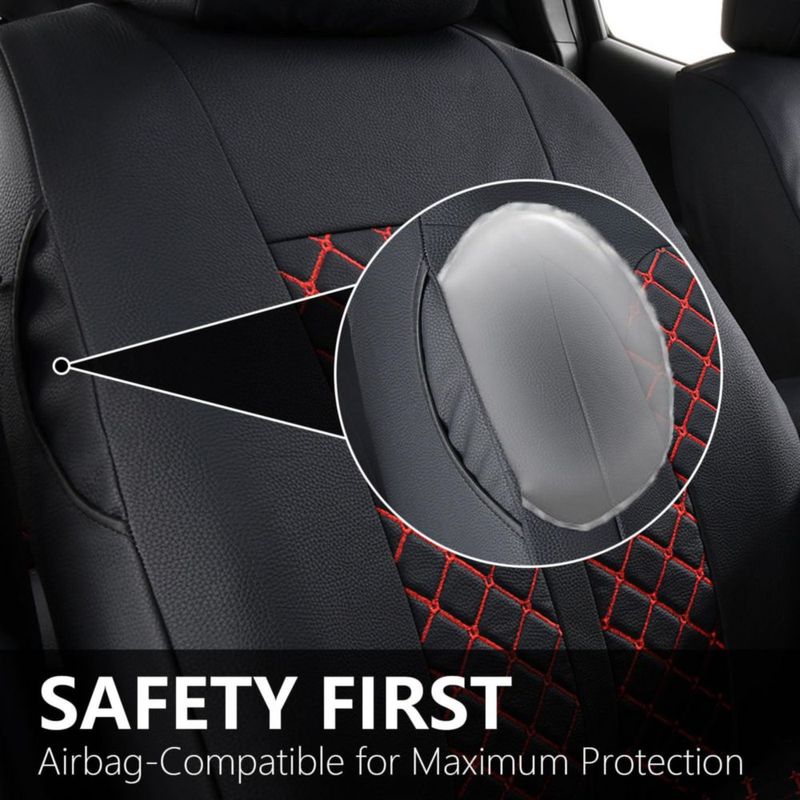 Fundas de asiento Truckiipa para Toyota Tacoma 2005‑2015 impermeables juego de 2 negro y rojo