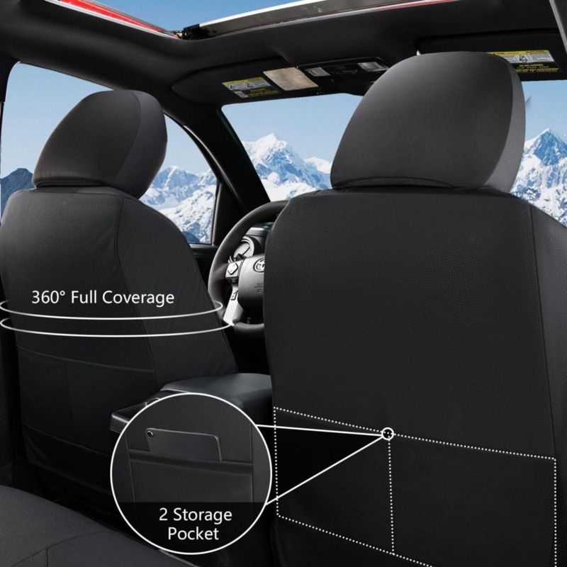 Fundas de asiento Truckiipa para Toyota Tacoma 2005‑2015 impermeables juego de 2 negro y rojo