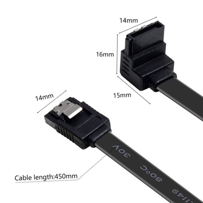Cable SATA BENFEI 6 Gbps 46 cm Ángulo Recto Pack de 3