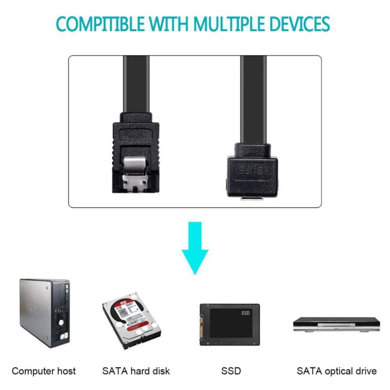 Cable SATA BENFEI 6 Gbps 46 cm Ángulo Recto Pack de 3