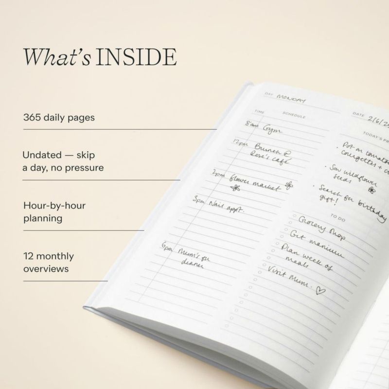 Planificador Diario A5 sin Fechas Papier – Tapa Blanda Floral