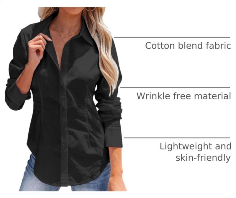 Camisa de manga larga negra siliteelon talla L