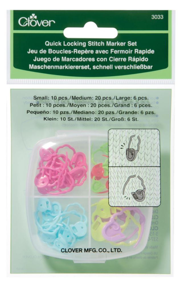 Juego de Marcadores de Puntada Clover 8 cm Multicolor