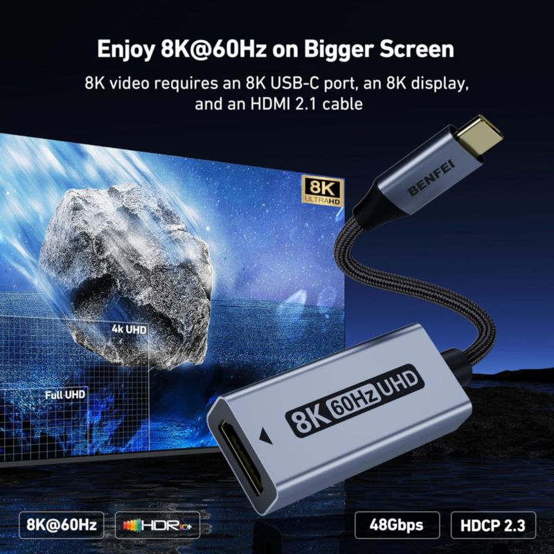 Adaptador USB-C a HDMI BENFEI 8K@60Hz 4K@240Hz