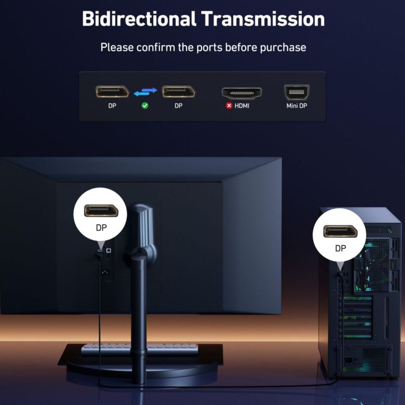 Cable DisplayPort BENFEI 8K 90 cm Certificado VESA