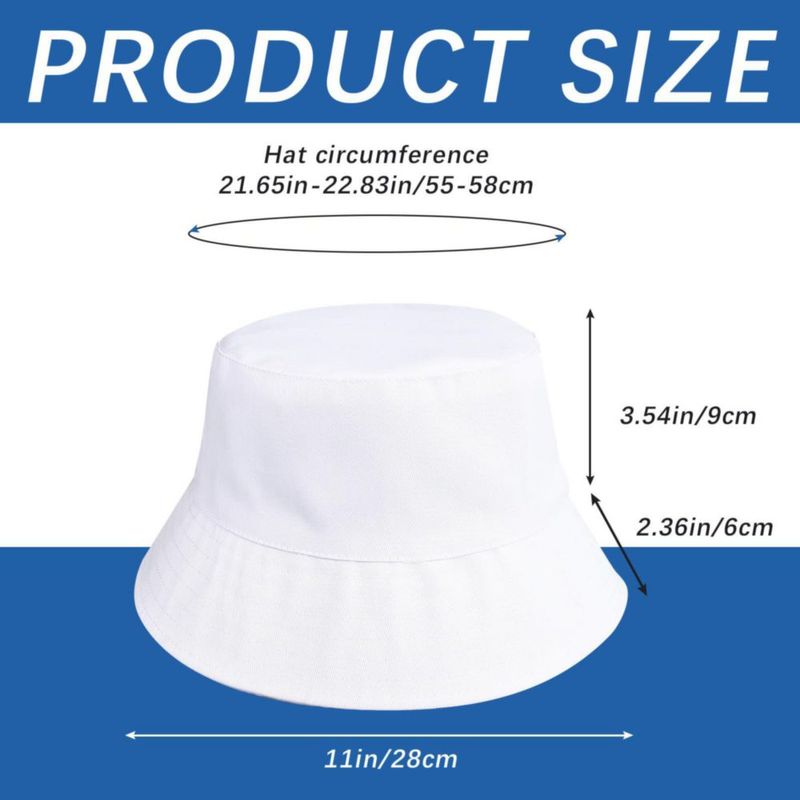 Gorras tipo bucket DASSNANE talla grande (blanco y negro) – Pack de 2