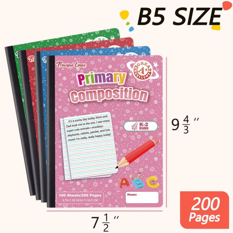 Cuadernos Principal Lines paquete de 24 200 páginas K‑2