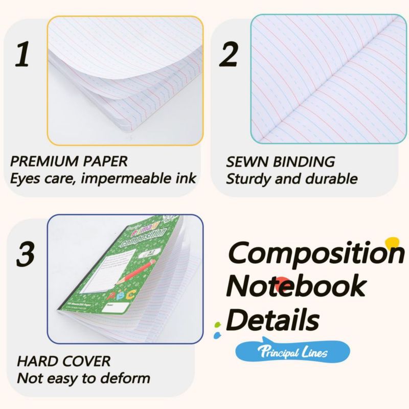 Cuadernos Principal Lines paquete de 24 200 páginas K‑2
