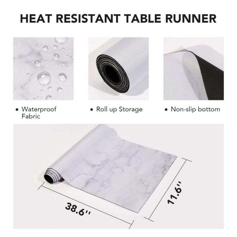 Caminero de mesa Yeload 30 x 100 cm resistente al calor estilo mármol