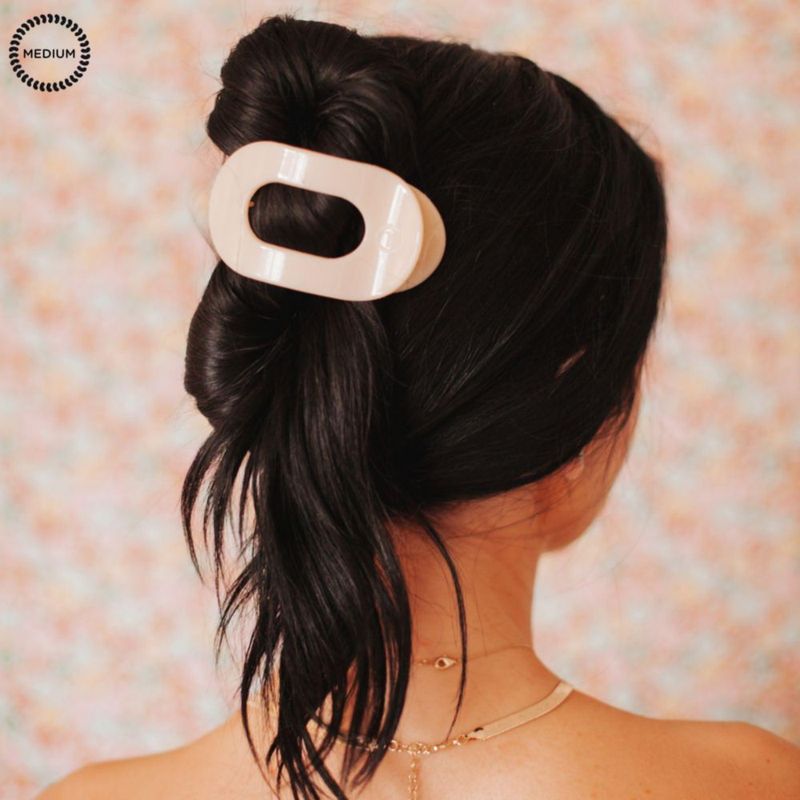 Pinza para el pelo TELETIES mediana color almendra beige