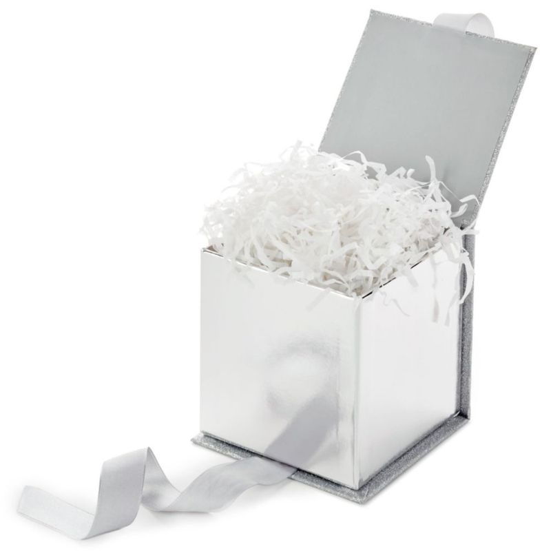 Caja de Regalo Hallmark de 11 cm con Brillo Plateado y Lazo