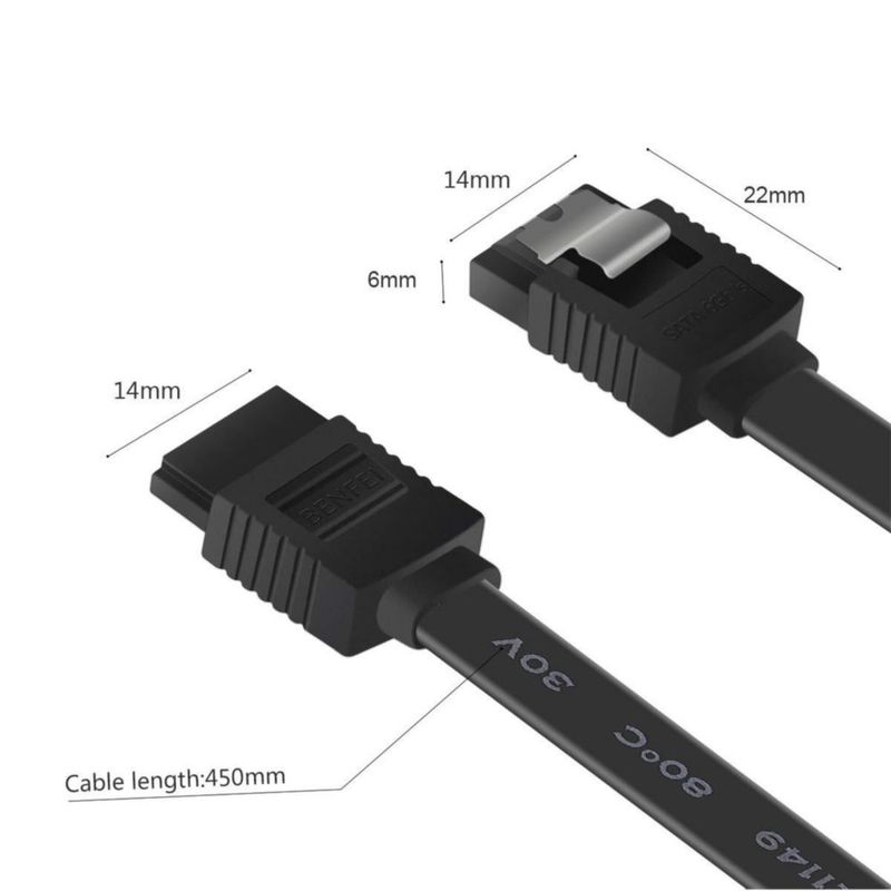 Cable SATA BENFEI 6 Gbps 46 cm (paquete de 6) con pestillo
