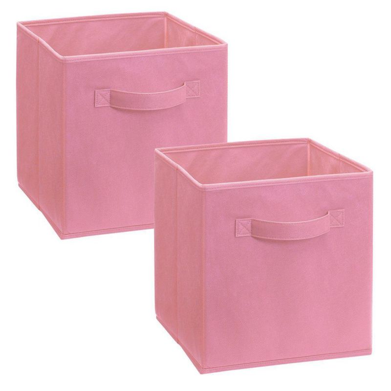 Cajones de tela ClosetMaid pack de 2 en rosa 26 × 26 × 26 cm