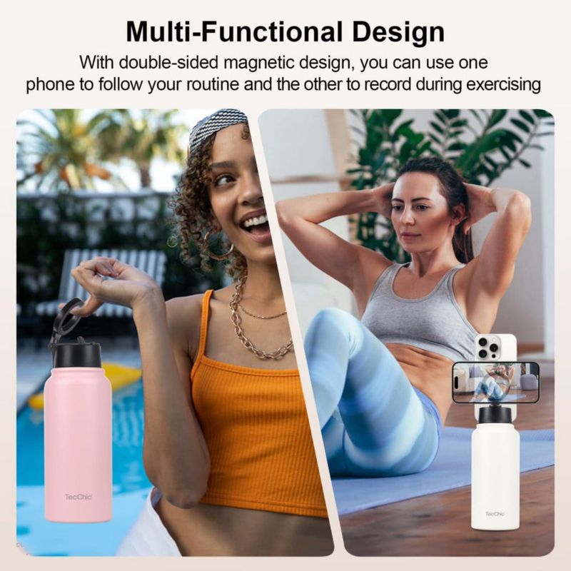 Botella de Agua TecChic 950 ml con Soporte Magnético MagSafe para Teléfono