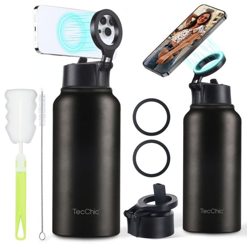 Botella de Agua TecChic 950 ml con Soporte Magnético MagSafe para Teléfono