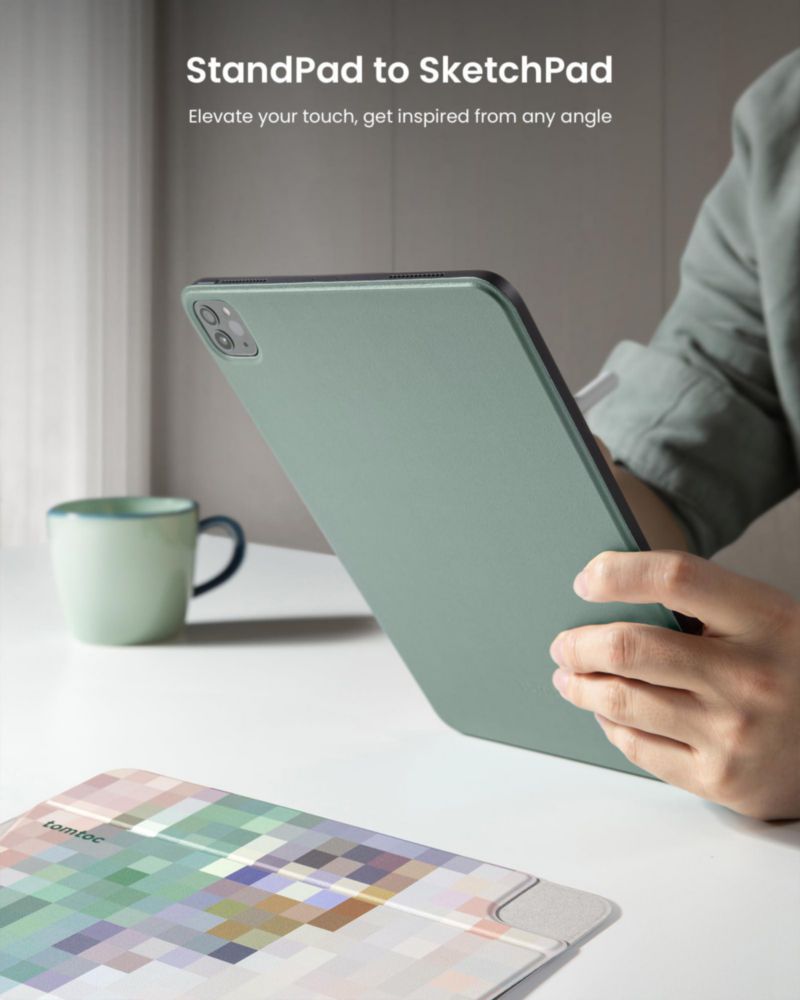 Funda vertical Smart Folio de 3 capas para iPad tomtoc