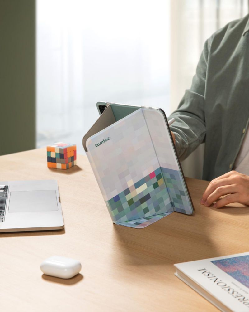 Funda vertical Smart Folio de 3 capas para iPad tomtoc