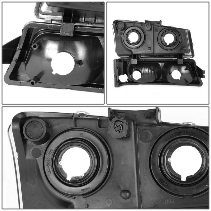 Par de faros DNA MOTORING para Chevy Silverado 03‑06 Ahumado/Claro