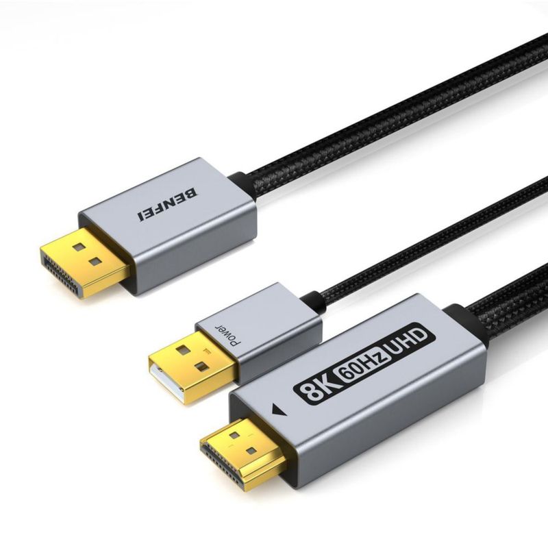 Cable DisplayPort a HDMI BENFEI 18 m 8K @ 60 Hz 4K @ 240 Hz con alimentación USB