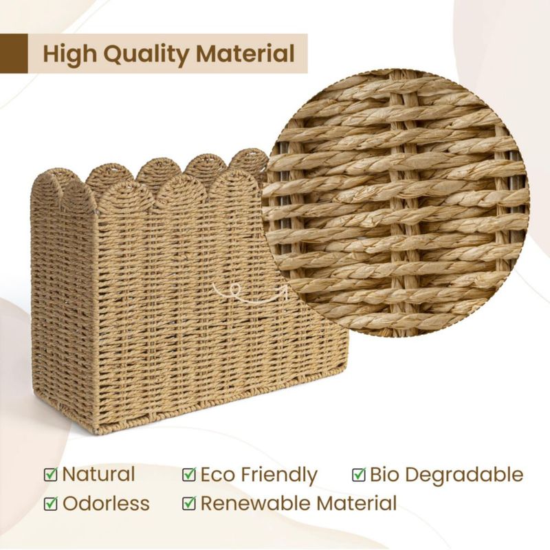 Cesta AELS 38x28x15 cm Tejida de Fibra Natural con Borde Ondulado