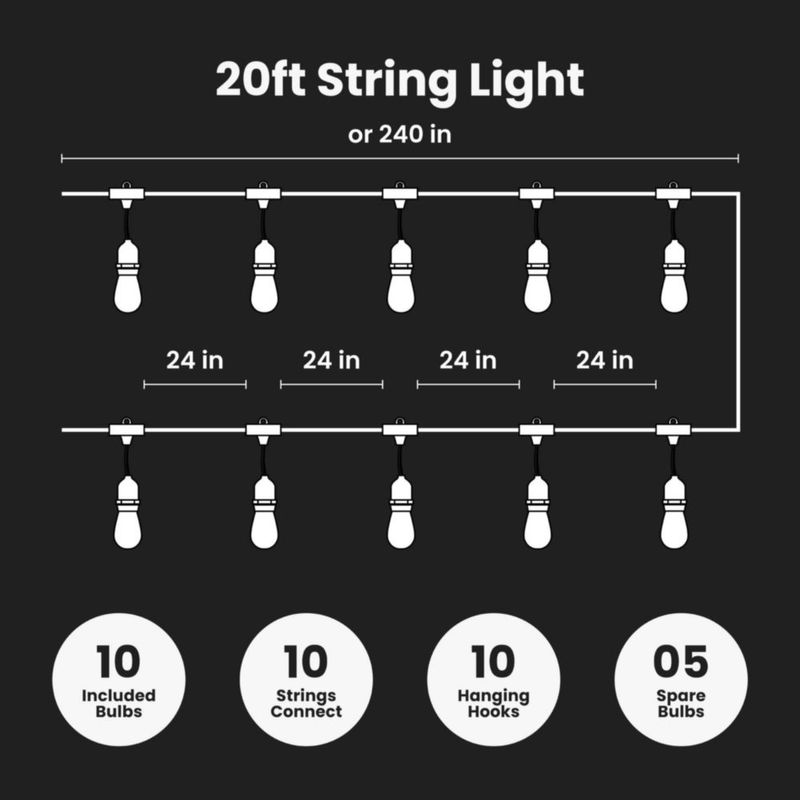Luces de cadena Feit Electric 6 m enlazables SL20-10