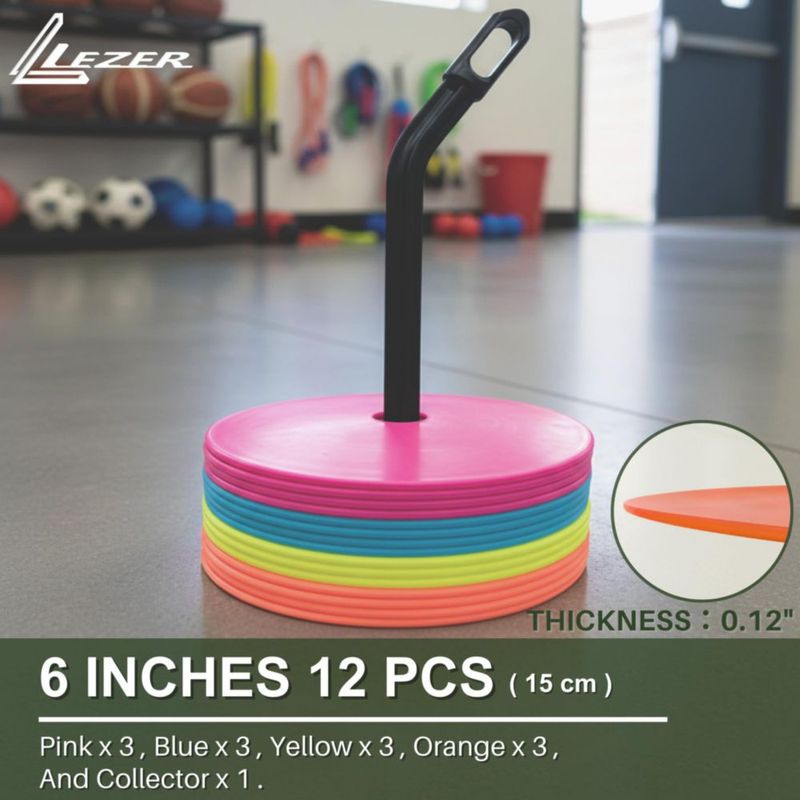 Conos planos LEZER de 15 cm juego de 12