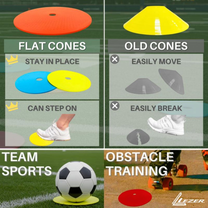 Conos planos LEZER de 15 cm juego de 12